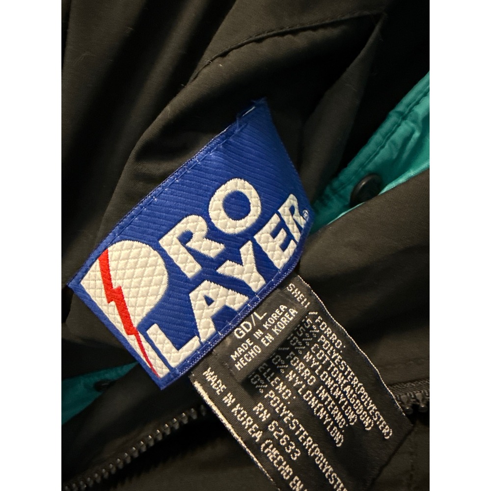 Vtg 1990's Pro Player Mens Large Miami Dolphins NFL Black Teal Reversible Jacket - Picture 8 of 11